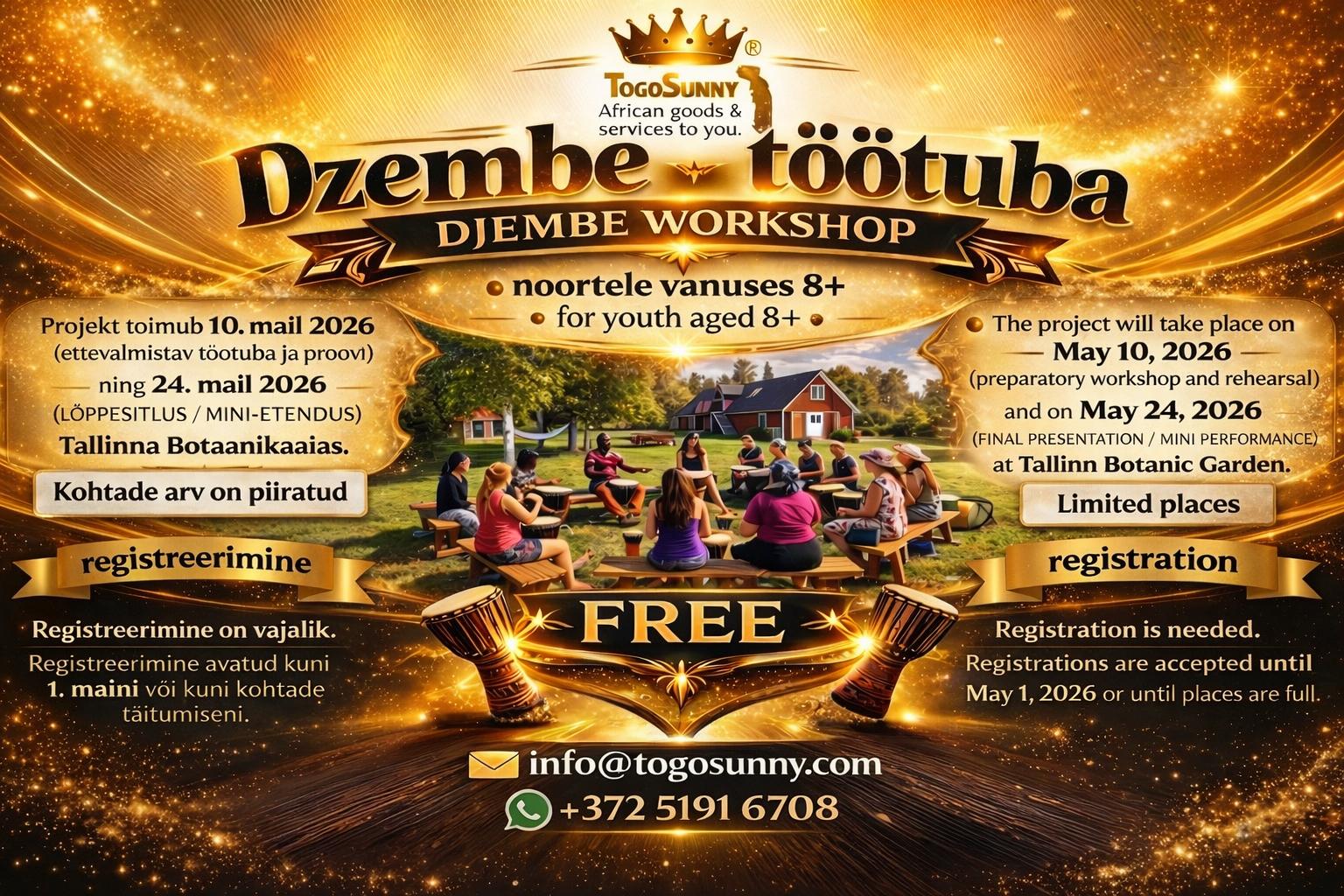 Djembe Workshop TogoSunny — 10 mai 2026
