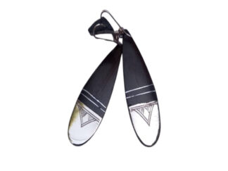 Earrings ebony and Tuareg silver
