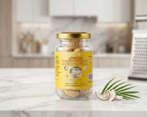 Grated coconut crispy round snack