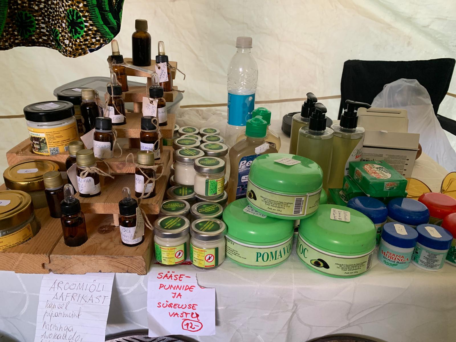 Natural oils, creams and soaps on the TogoSunny table