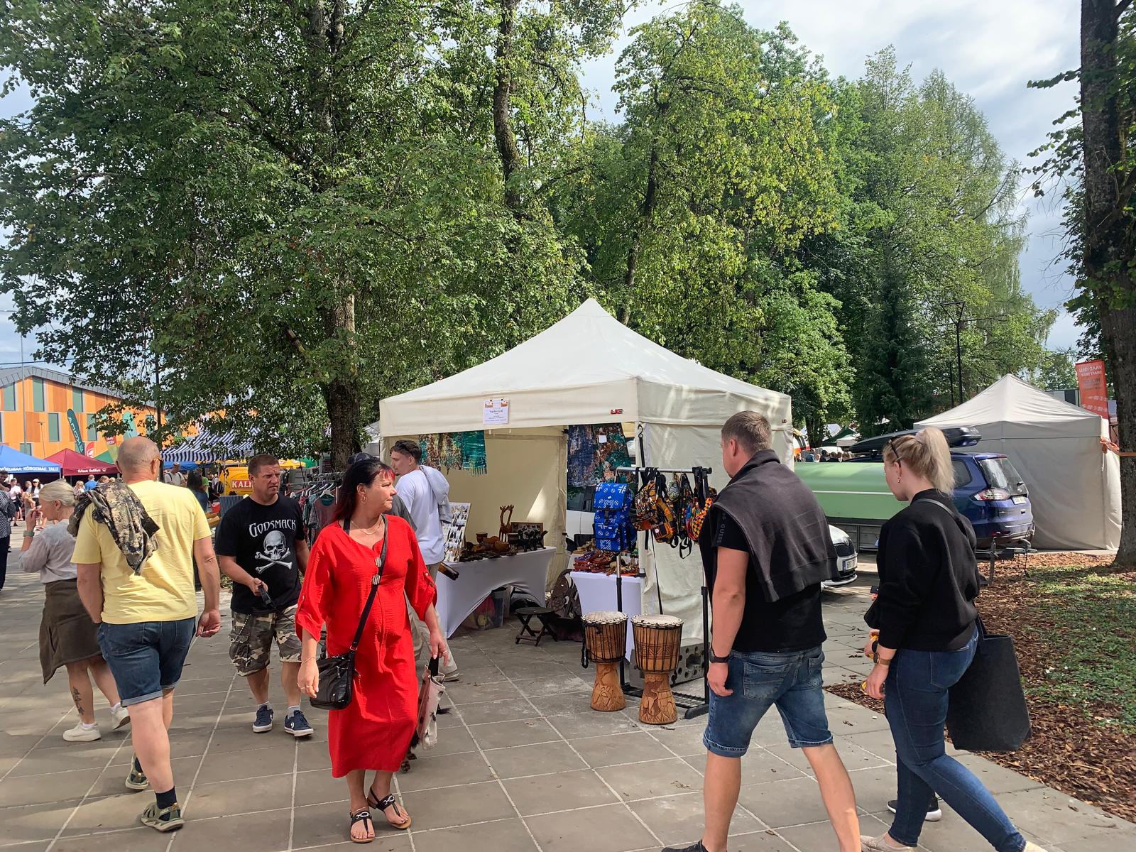 Crowd walking past the TogoSunny tent at Hauka Laat