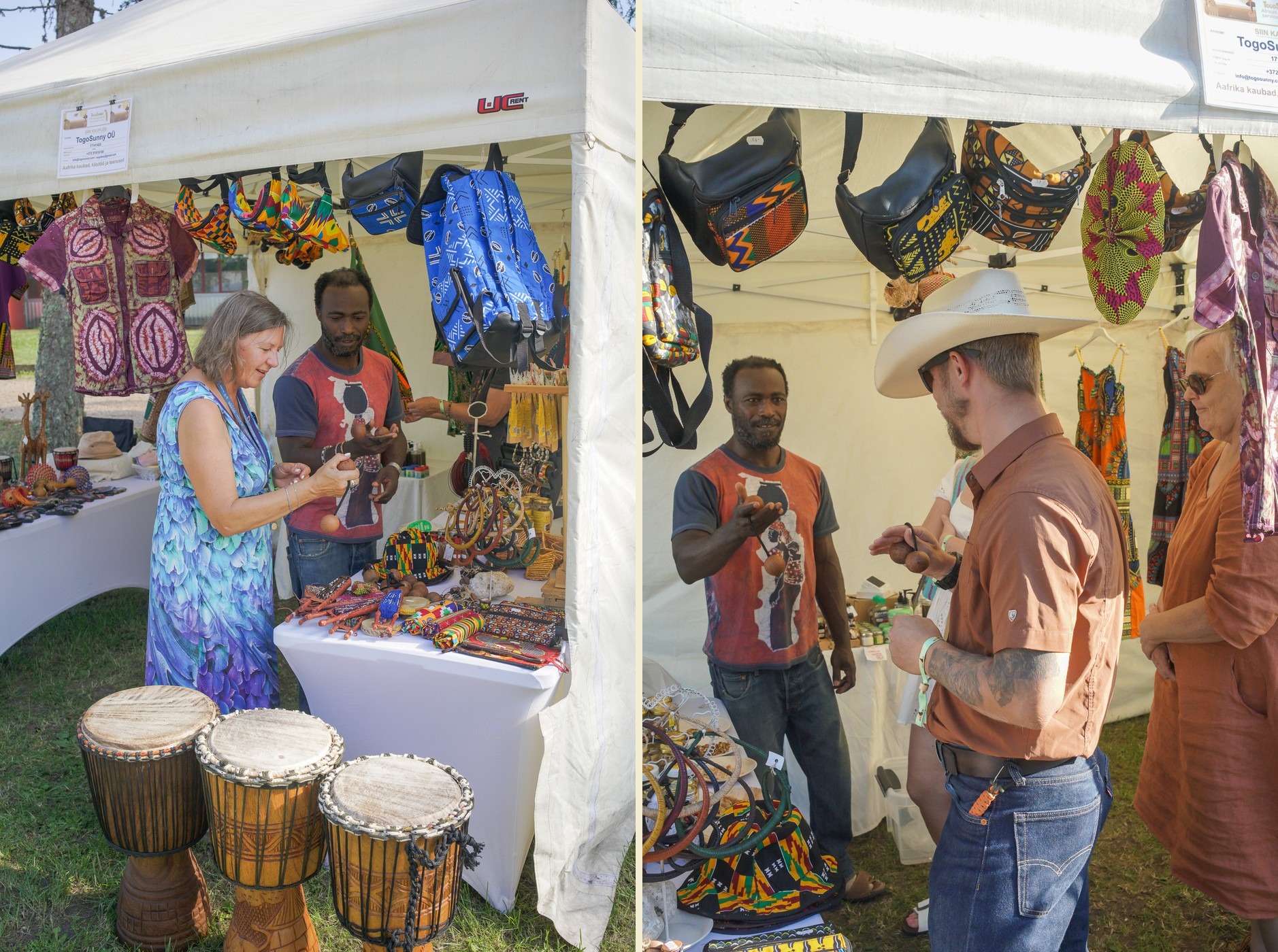 The TogoSunny stand at the Hiiu Folk festival, Käina