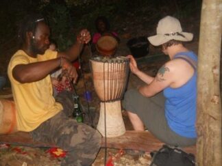 Making drum djembe