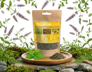 Peppermint dried leaves tea infusion