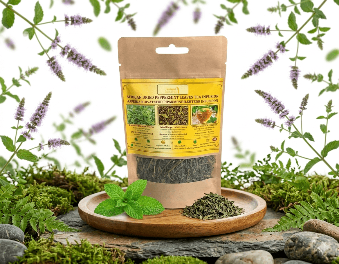 Peppermint dried leaves tea infusion