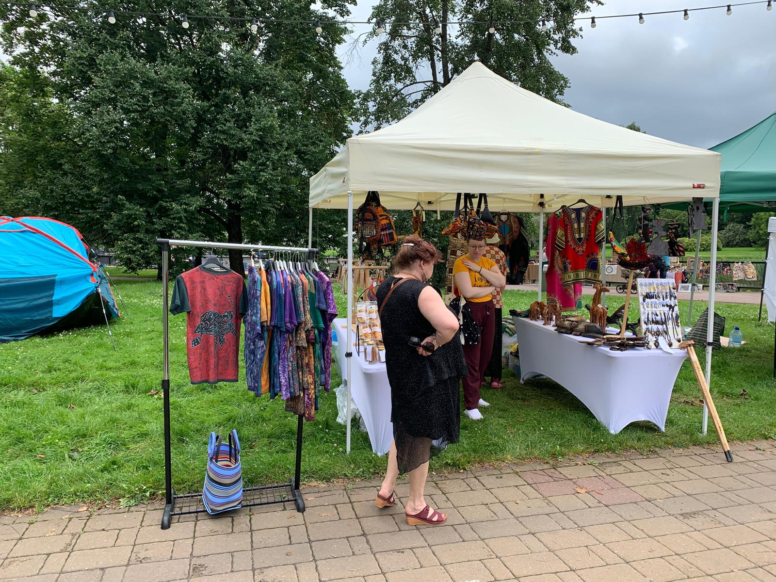 Customers at the stand