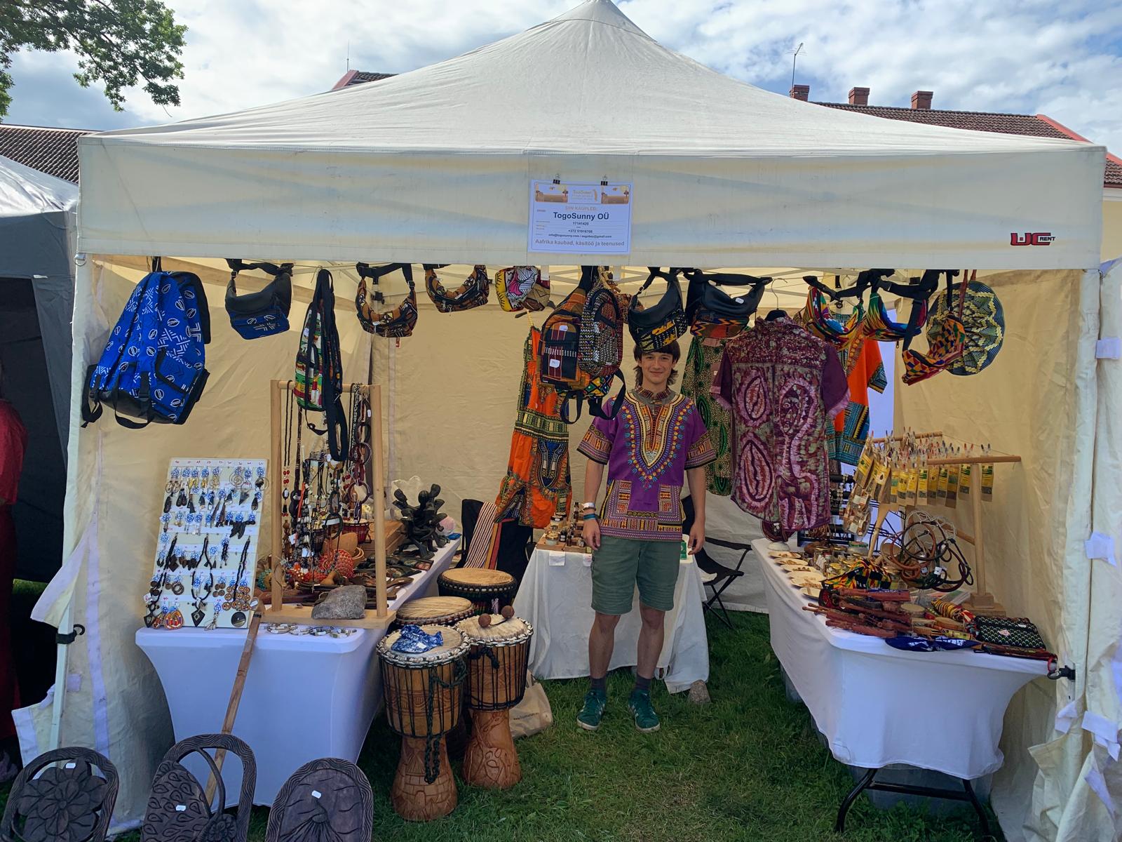 TogoSunny stand under its tent in Köleri Park during Viljandi Folk
