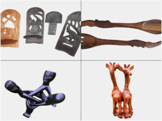 Wooden status African scene